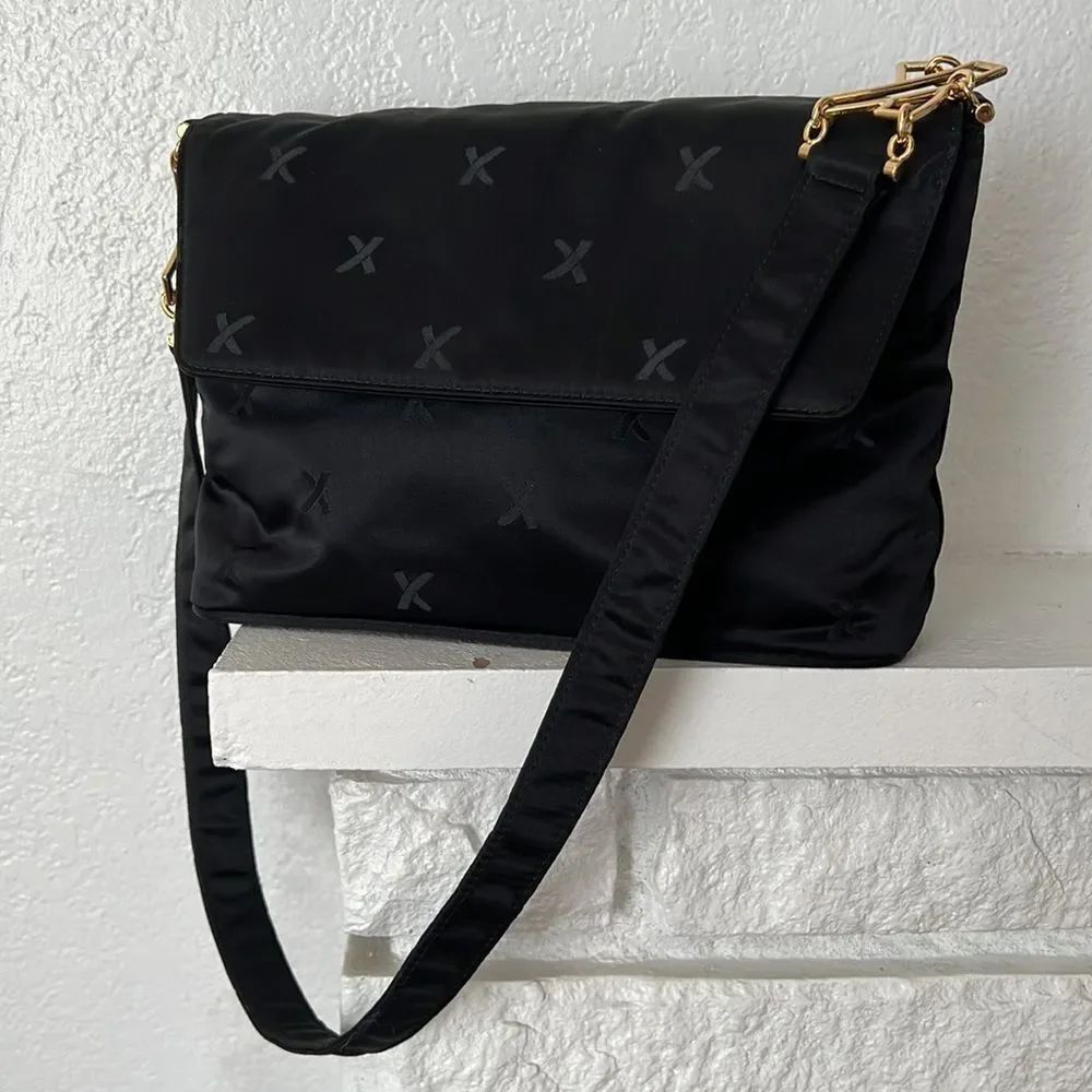 Vintage New By Paloma Picasso black nylon monogram